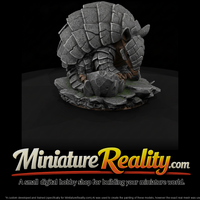 Granite Shell Armadillo Beast miniature, three-quarter view — thumbnail 1
