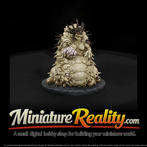 Pale Grub Queen Monster miniature, three-quarter view