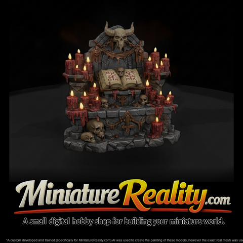 Skull-Crowned Ritual Candle Altar