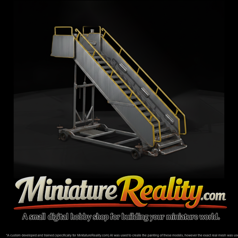 Aircraft Passenger Stairs miniature, three-quarter view