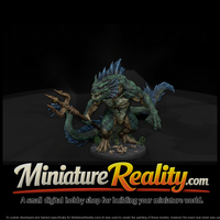 Brine Scale Merrow Beast miniature, three-quarter view — thumbnail 1