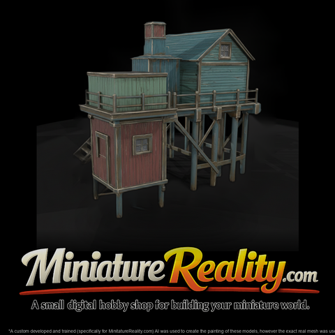 Small Wooden Stilt Houses On A Raised Platform Pie