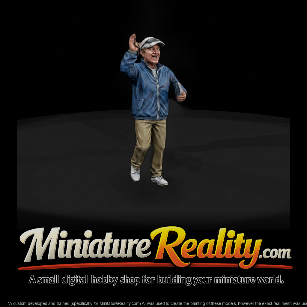 Waving Man in Casual Jacket