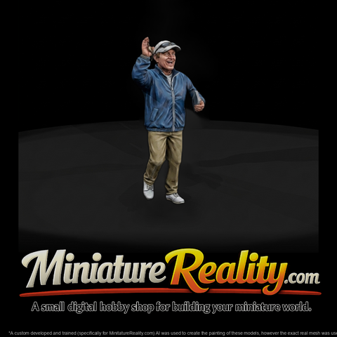 Waving Man in Casual Jacket