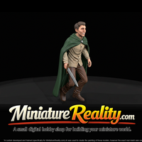 Young Adult Fantasy Adventurer miniature, three-quarter view — thumbnail 3