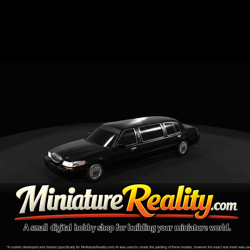 1999 Lincoln Town Car Limousine miniature, three-quarter view