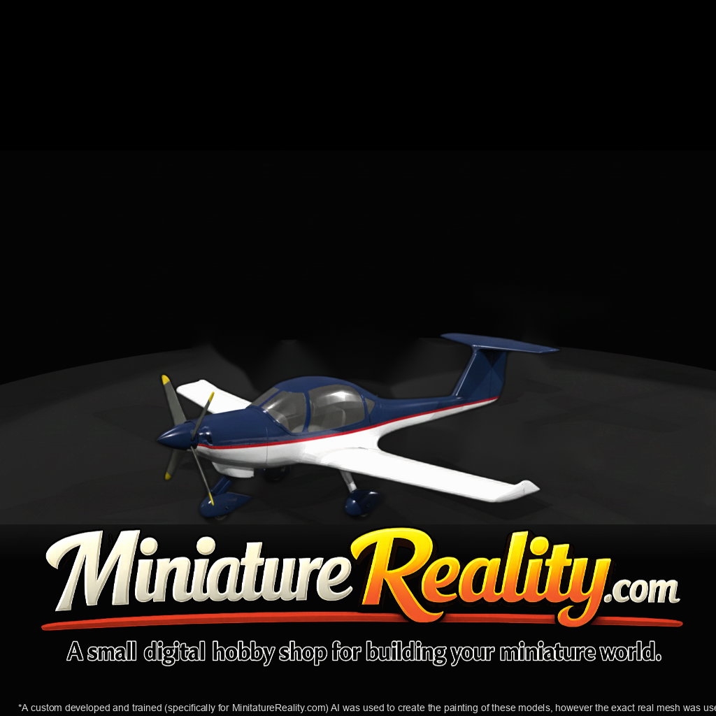 Diamond DA20 Katana Airplane Model, three-quarter view
