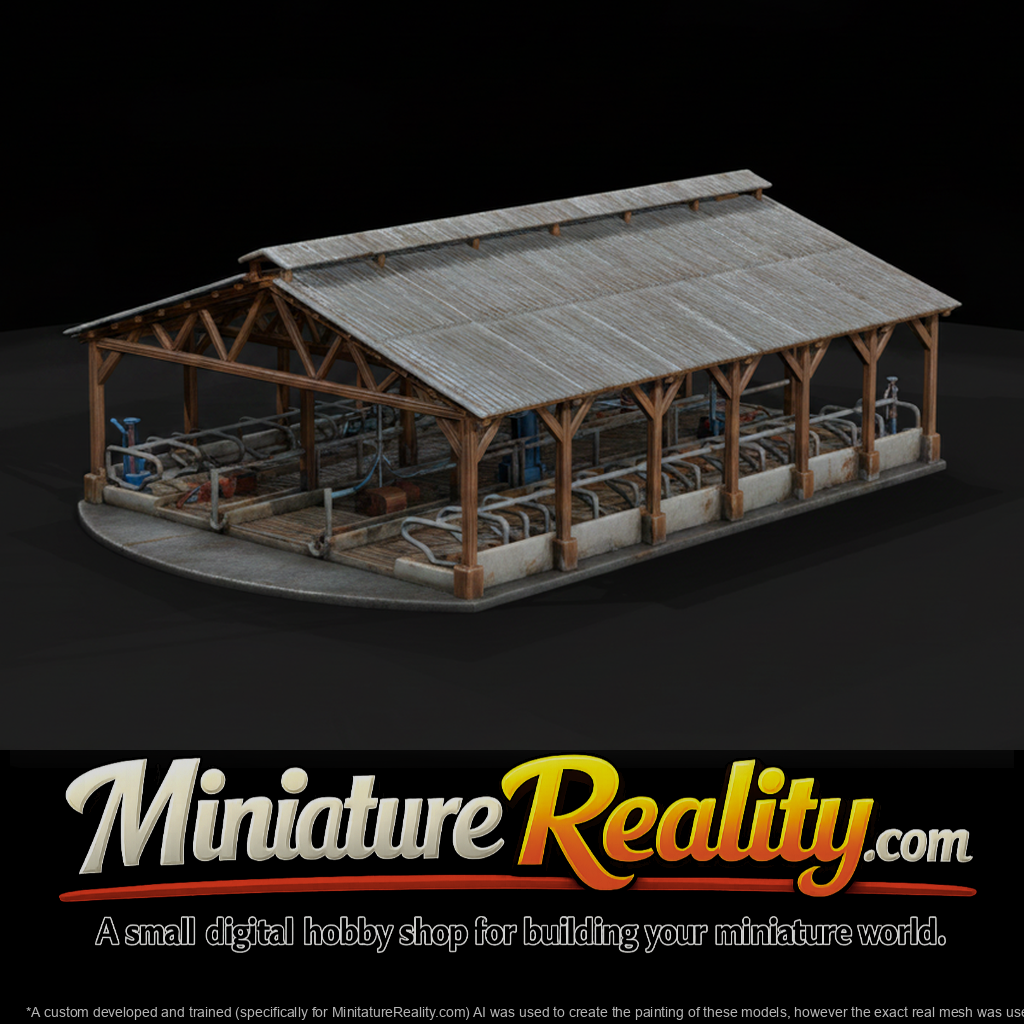 Open-Sided Free Stall Cattle Shelter