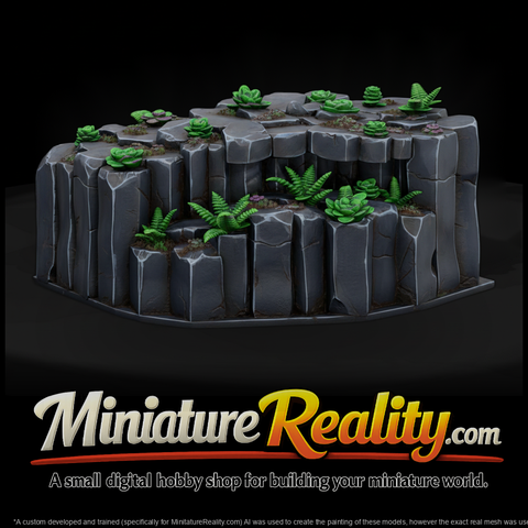 Stylized Columnar Basalt Cliff Terrain