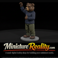 Waving Bear Mascot in Sweater and Jeans — thumbnail 1