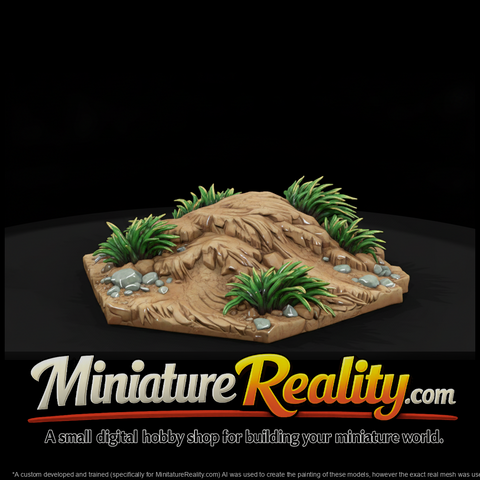 Dune Grass Mound miniature, three-quarter view