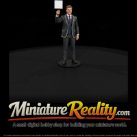 Talent Show Judge with Score Card miniature, three-quarter view — thumbnail 1