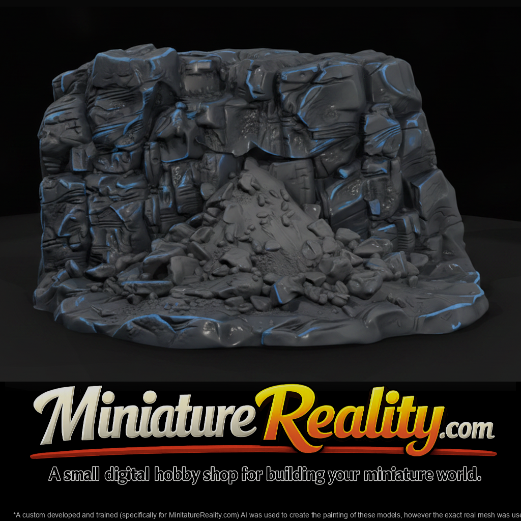 Rock Face with Scree and Rubble Pile