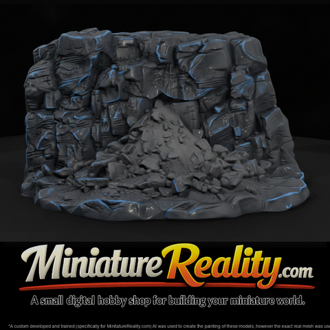Rock Face with Scree and Rubble Pile