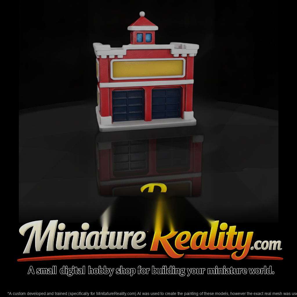 Mr Toyprops 100 001 076 Toy Fire Station Playset