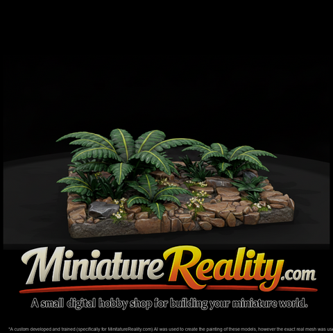 Fern Undergrowth Patch miniature, three-quarter view