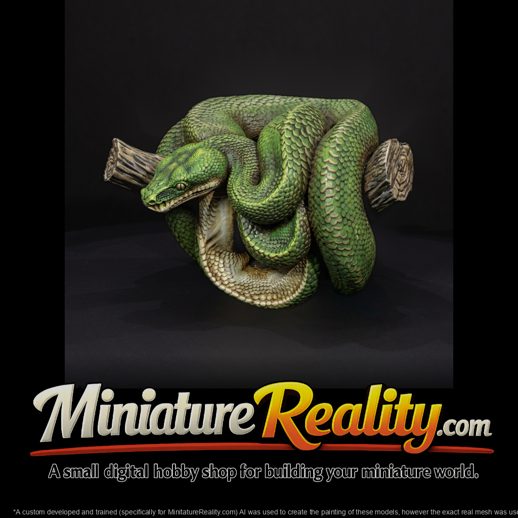 coiled-snake-on-log-diorama-miniature-947451