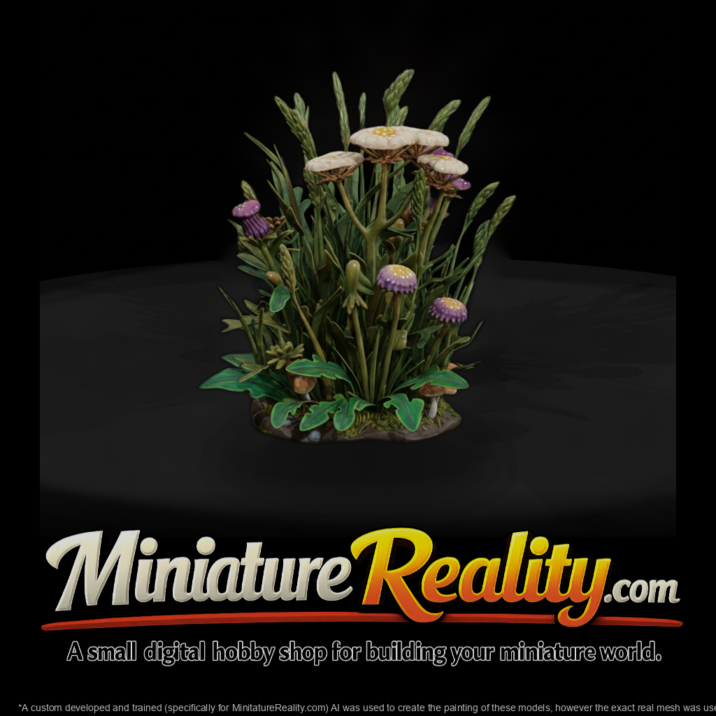 Stylized Sculpted Wildflower Grass Cluster 3D Mode