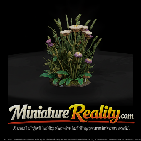 Stylized Sculpted Wildflower Grass Cluster 3D Mode