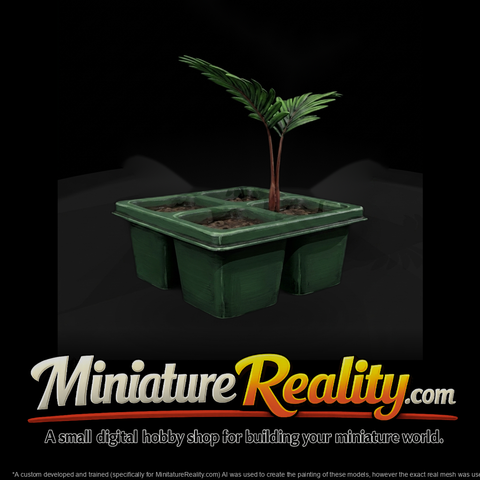 Minimalist Seedling Tray with Palm Saplings