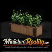 Stylized Herb Window Planter Box miniature, three-quarter view — thumbnail 2