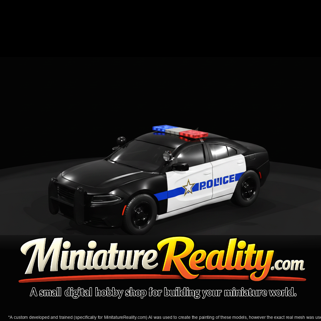 Dodge Charger Mk7 Police Interior miniature, three-quarter view
