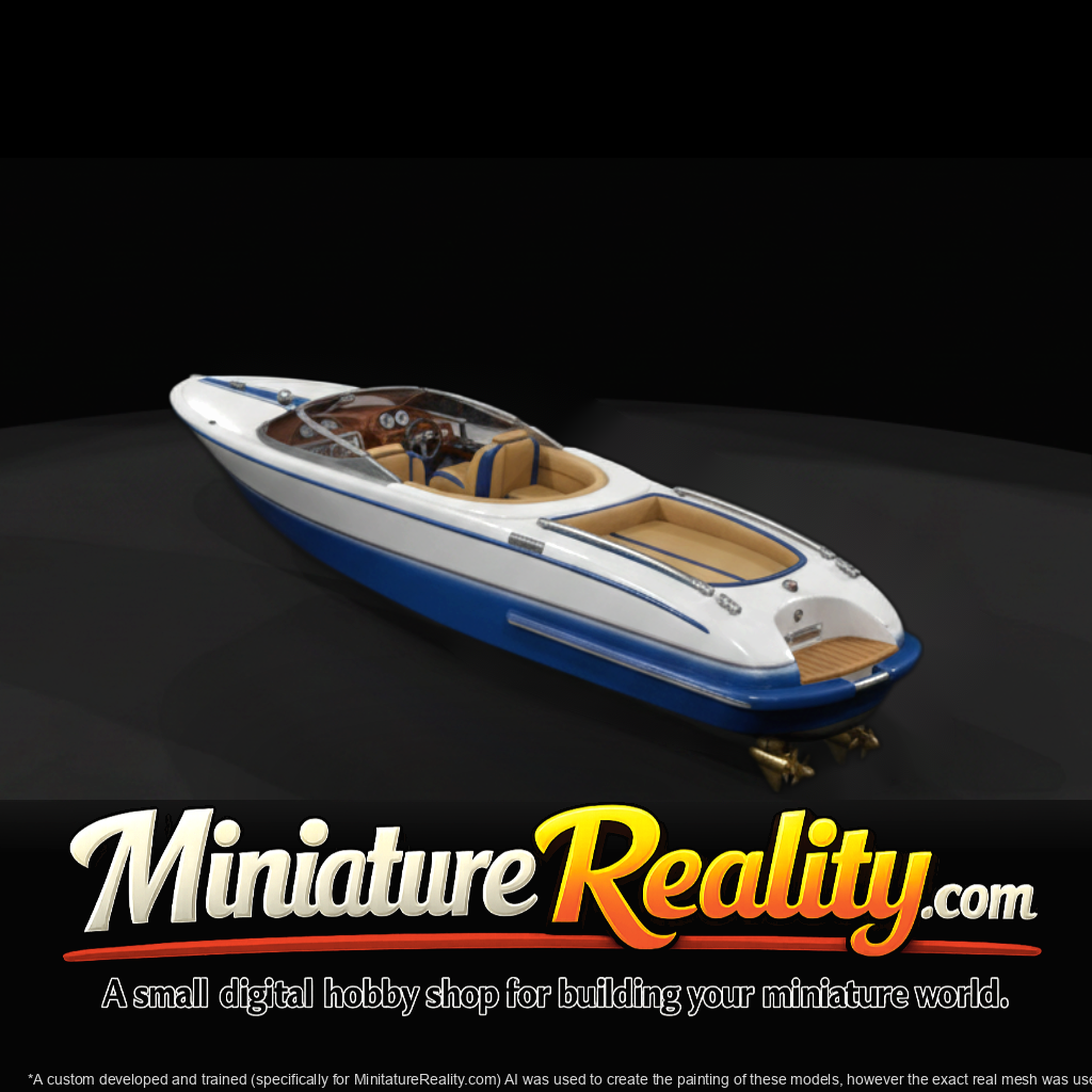 Fancy Pleasure Boat - Runabout Model, three-quarter view