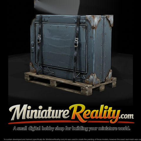 Stylized Industrial Shipping Crate on Pallet