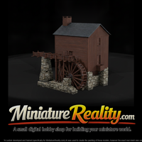 Old Wooden Water Mill miniature, three-quarter view — thumbnail 1