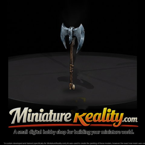 Stylized Fantasy Double-Bladed Battle Axe