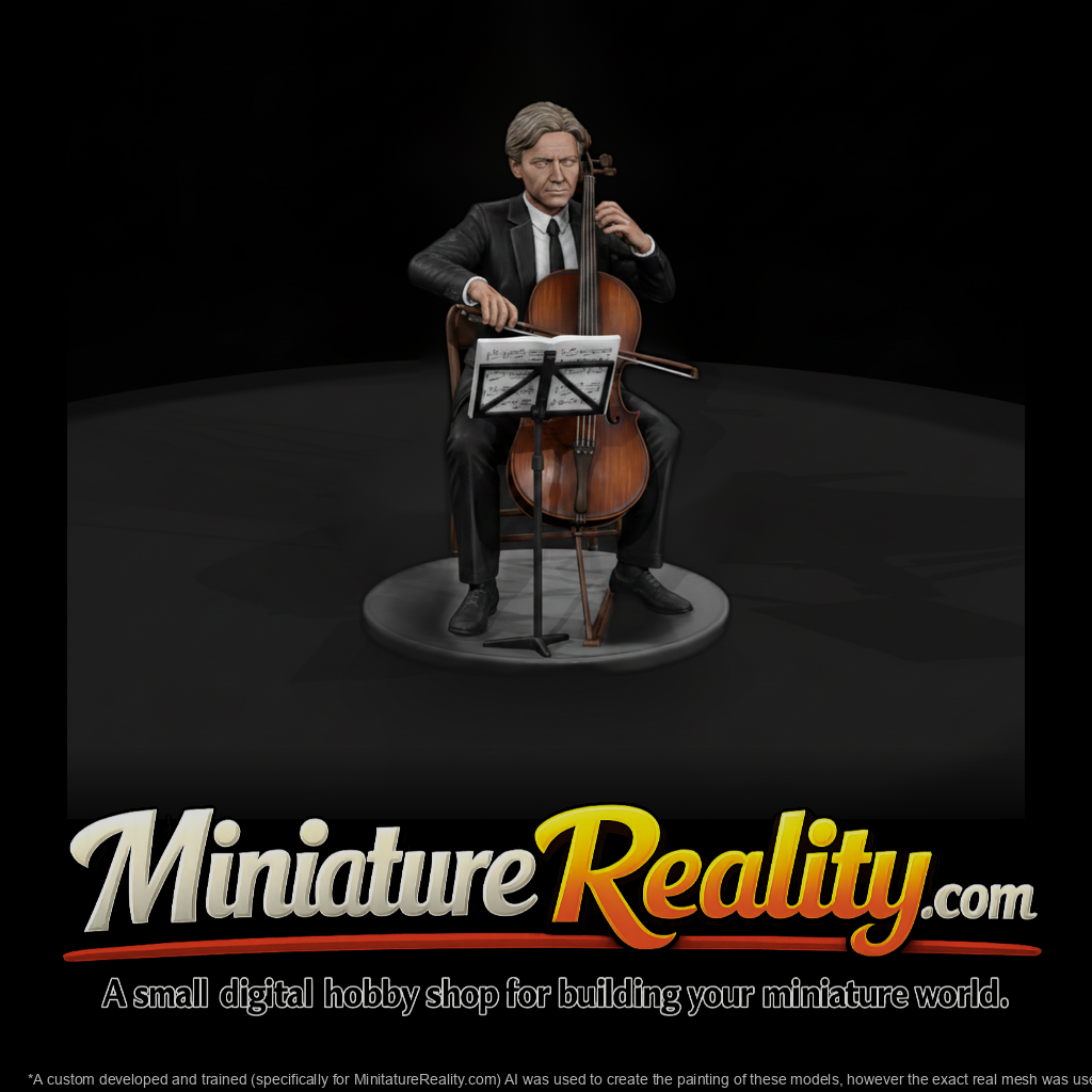 Seated Cellist with Music Stand