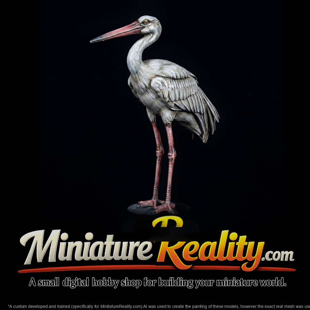 Stylized Heron Figurine ( Friendly), three-quarter view
