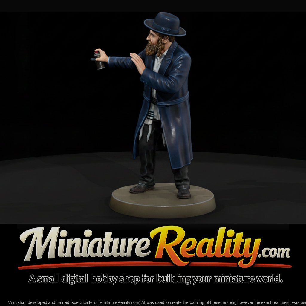 Hasidic Man in Long Coat and Hat