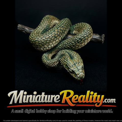 Coiled Snake on Branch — Accent