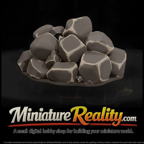 Stylized Low Poly Piled Natural Rock 3D Model Ydje