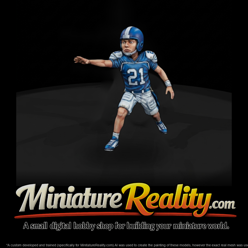 American Football Player in Blue
