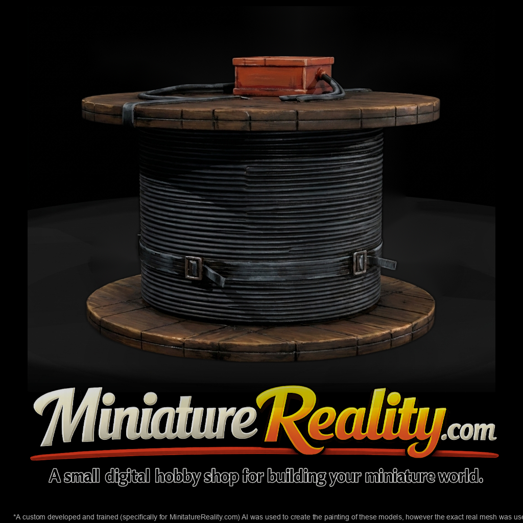 Industrial Fiber-Optic Cable Spool miniature, three-quarter view