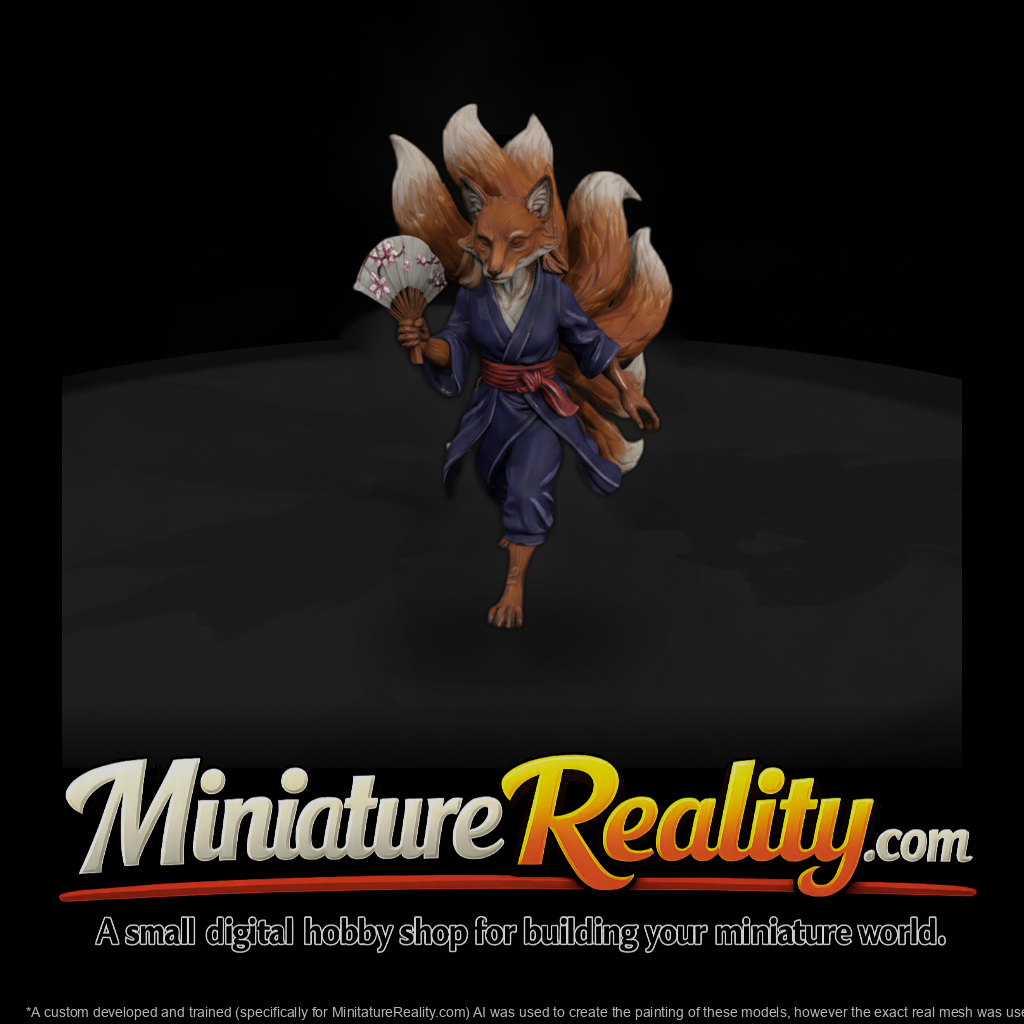 Myth 0466 Mythology Nine Tailed Fox Miniature Figu