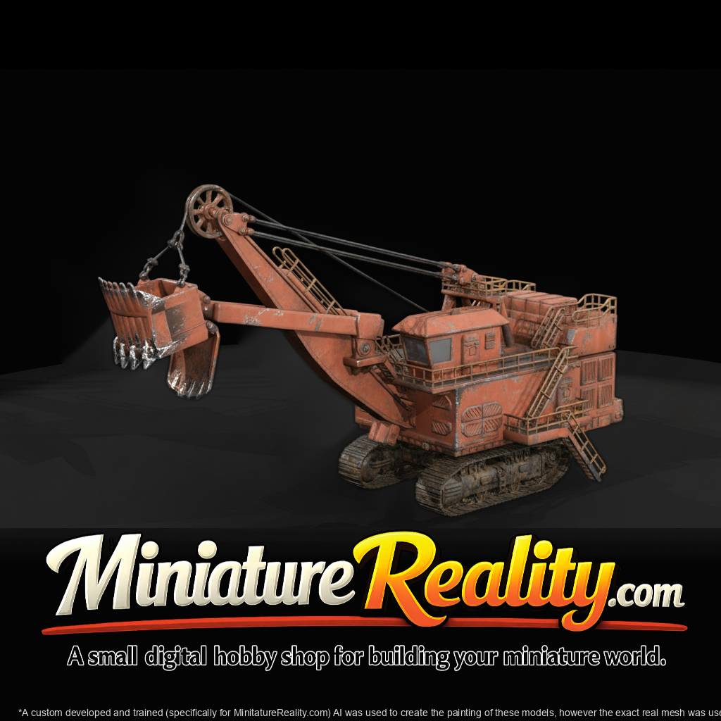 Rope Shovel Excavator miniature, three-quarter view