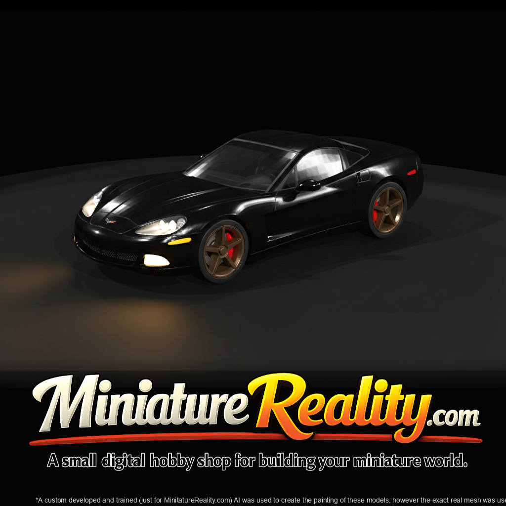 Chevrolet Corvette C6 Coupe - High-Detail Interior miniature, three-quarter view
