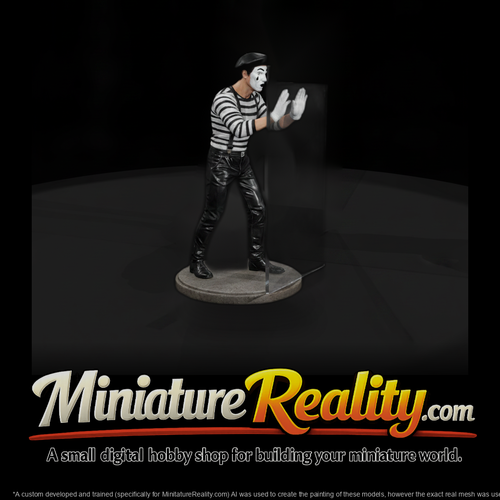 Street Mime Pressing an Invisible Wall