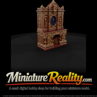 Neoclassical buffet cabinet miniature, three-quarter view — thumbnail 4