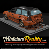 Wrecked Compact Wagon with Rear Impact — thumbnail 1