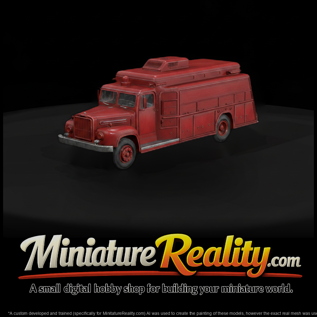Clay Shaded Vintage Emergency Utility Truck 3D Mod