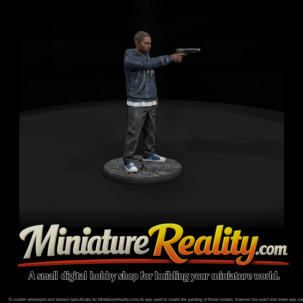 Street Gunman in Hooded Sweatshirt