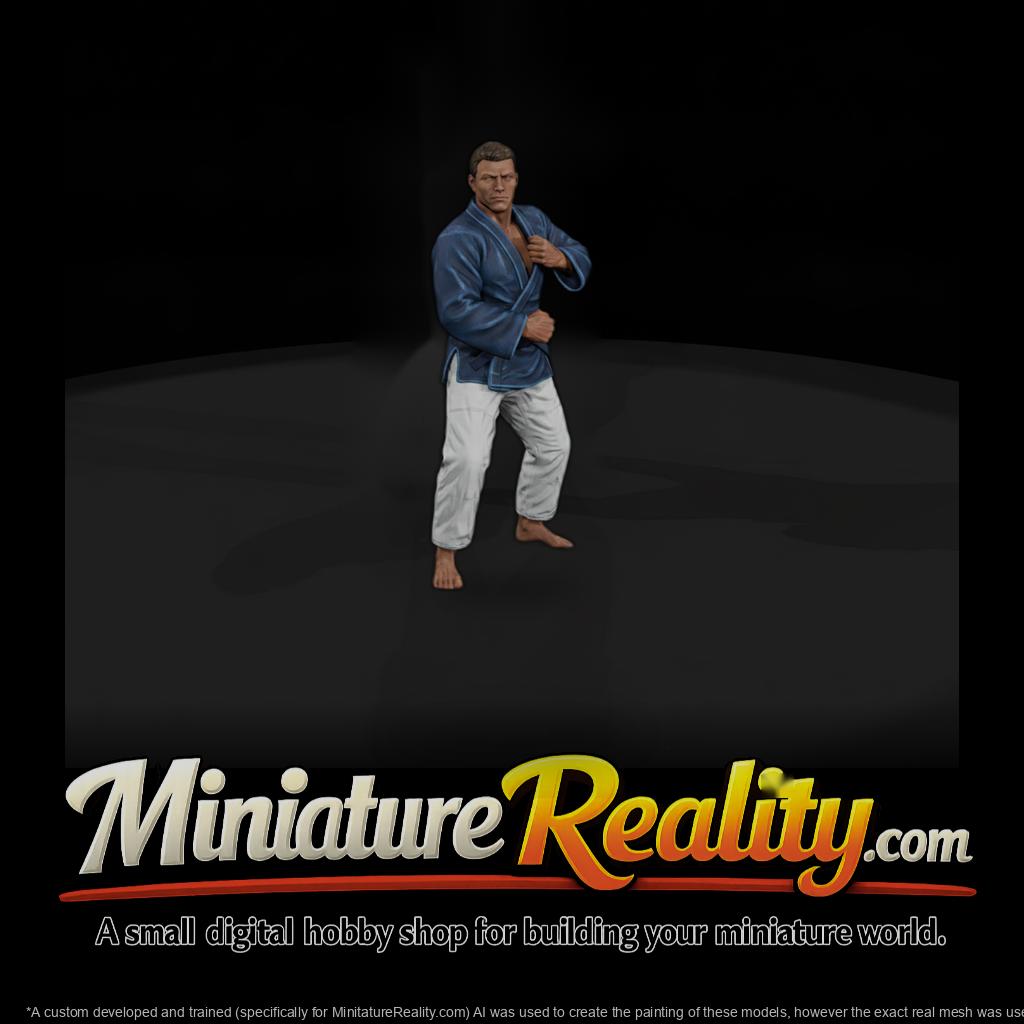 Judo Fighter Setting Up a Throw