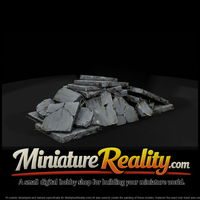 Concrete Rubble Pile with Exposed Rebar — Terrain miniature, three-quarter view — thumbnail 2