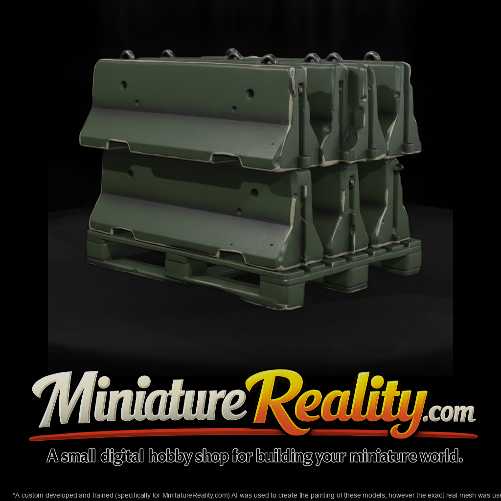 Stacked Concrete Traffic Barriers