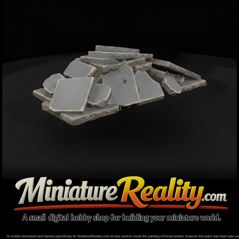 Photorealistic Broken Concrete Debris Pile 3D Mode