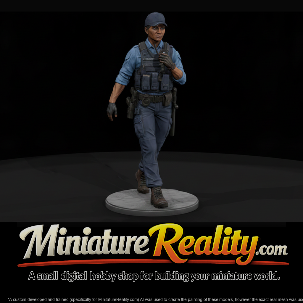 Modern Police Officer on Foot Patrol